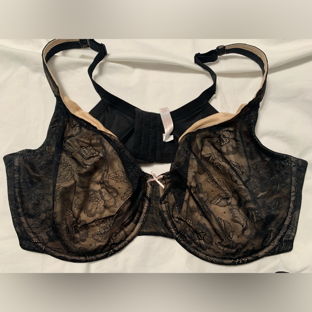 Unlined full coverage bra with lace